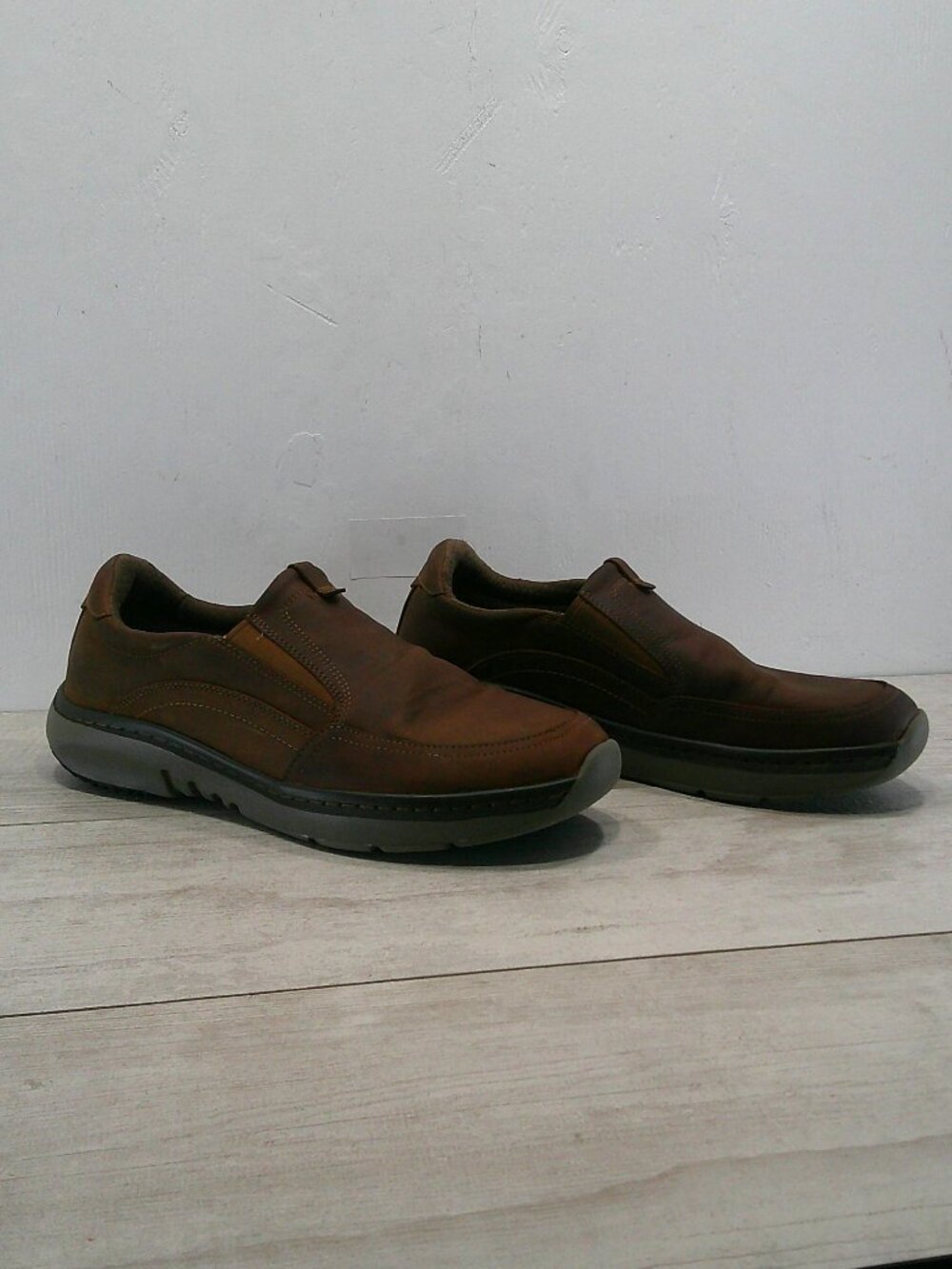 Clarks Pro Step Classic Dark Brown Tumbled Leather Slip on Casual Loafer 11 WIDE - Picture 8 of 12